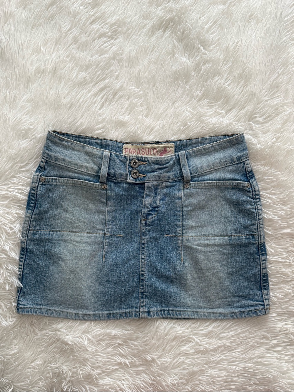 Vintage ParaSuco Denim Mini Skirt in Light Blue